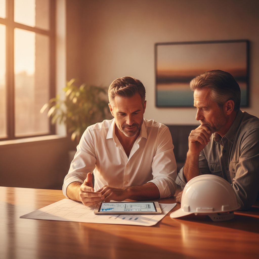 Business coach in a strategy session with a contractor client